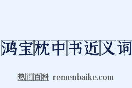 鸿宝枕中书近义词是什么意思的图片